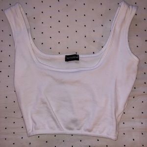 White Cropped Tank (PLT)